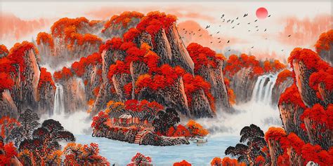 风水画|中国十大风水画鸿运当头山水画全面剖析